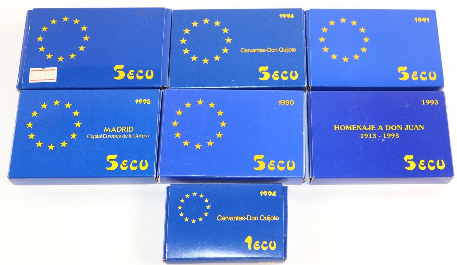 Große Abbildung Nr.2: 130-2714 Silbermünzen ECU PP.: (Münzen und Medaillen)