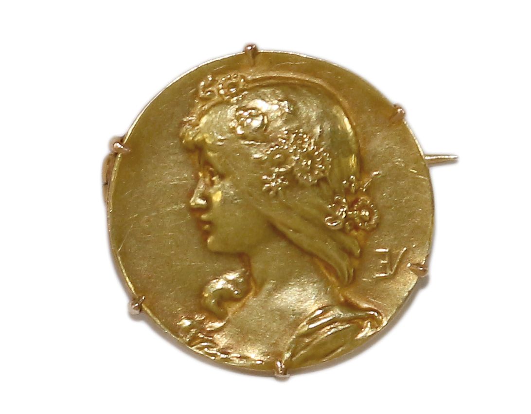 Große Abbildung Nr.1: 130-2737 Jugendstilbrosche 750 GG: (Schmuck, Broschen)
