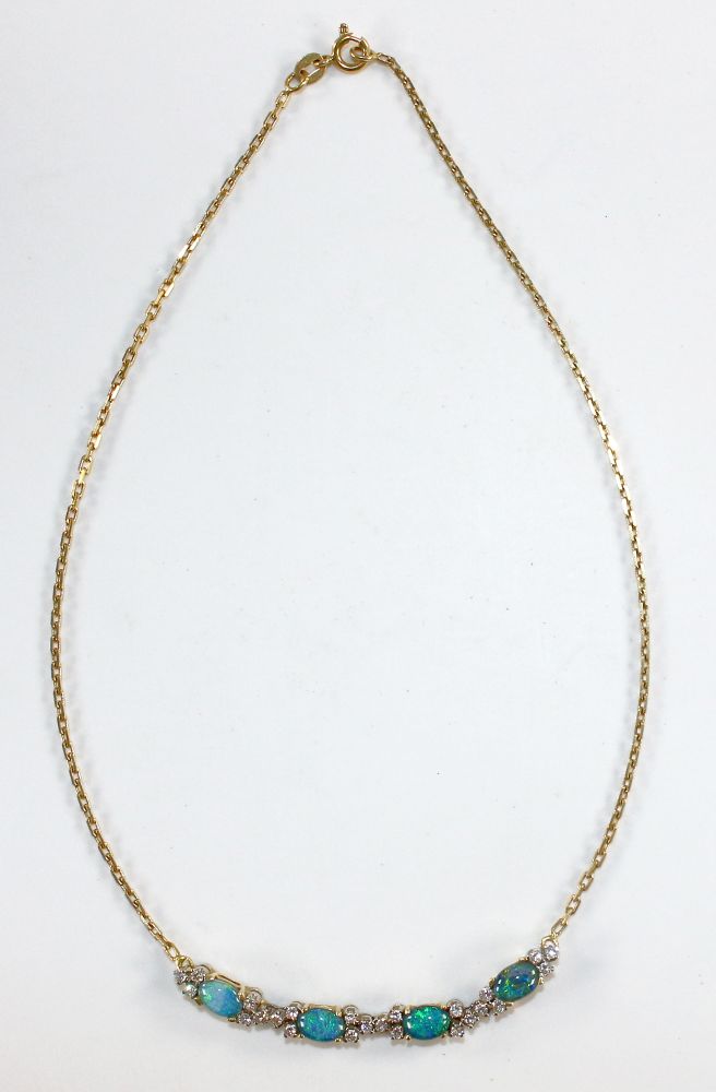 Große Abbildung Nr.3: 130-2741 Opalcollier 18k GG: (Schmuck, Collier)