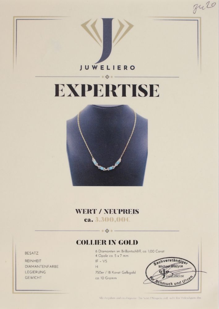 Große Abbildung Nr.4: 130-2741 Opalcollier 18k GG: (Schmuck, Collier)