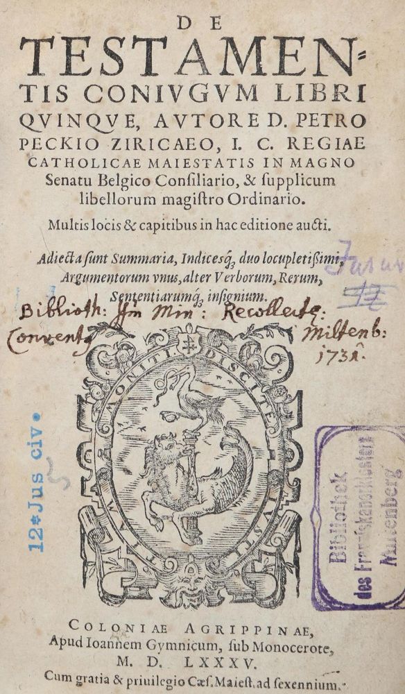 Große Abbildung Nr.1: 130-279 Peckius,P. u.a.: (Alte Drucke, Handschriften und Theologie)