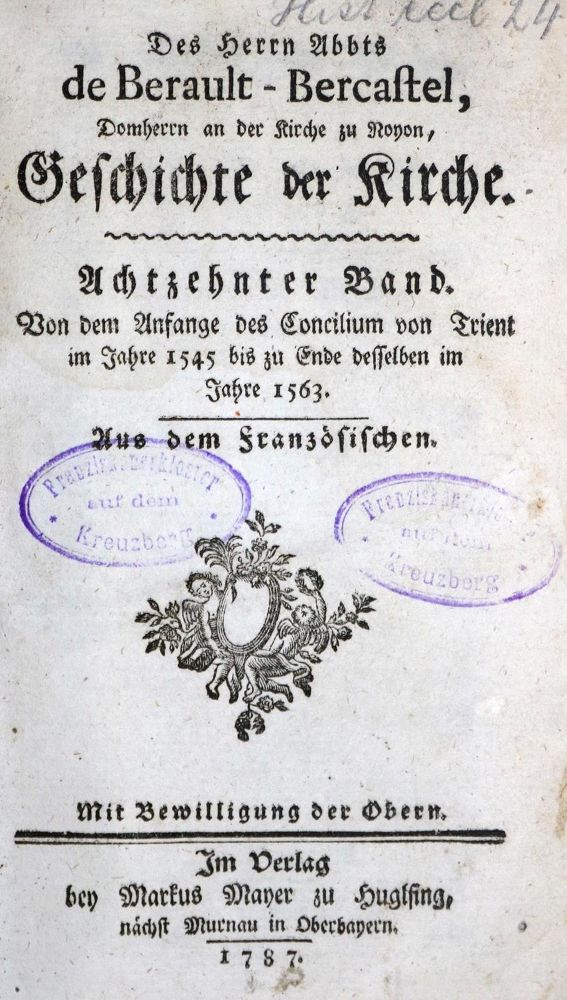 Große Abbildung Nr.1: 130-28 Bercastel,A.de.: (Alte Drucke, Handschriften und Theologie)