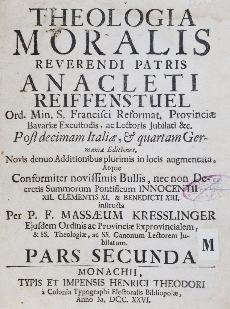 Große Abbildung Nr.2: 130-295 Reiffenstuel,A.: (Alte Drucke, Handschriften und Theologie)