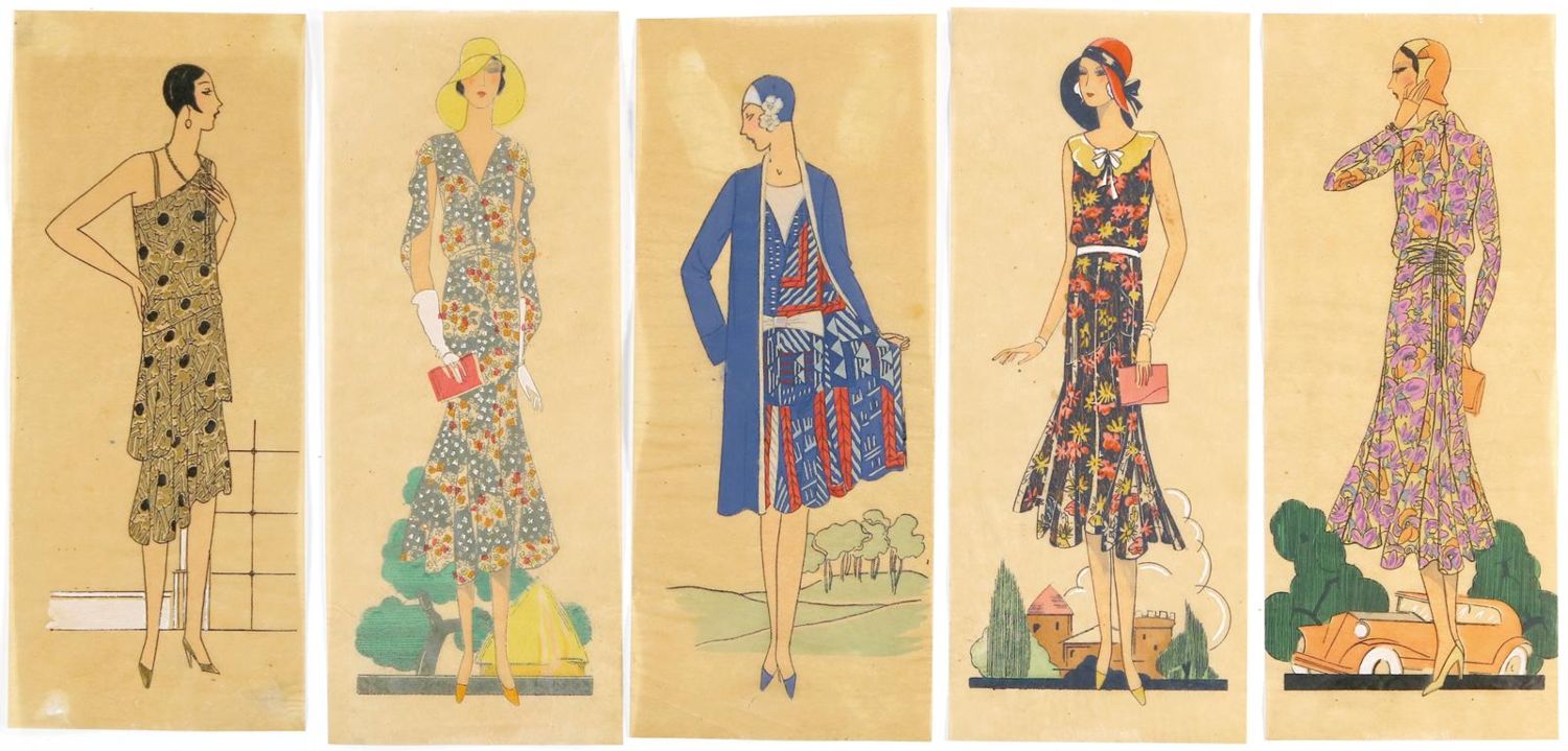 Große Abbildung Nr.1: 130-2959 Mode.: (Varia, Mode und Trachten, Art Deco)