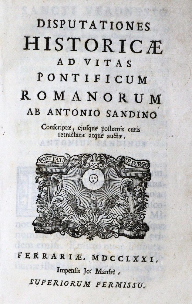 Große Abbildung Nr.1: 130-313 Sandini (Sandinus),A.: (Alte Drucke, Handschriften und Theologie)