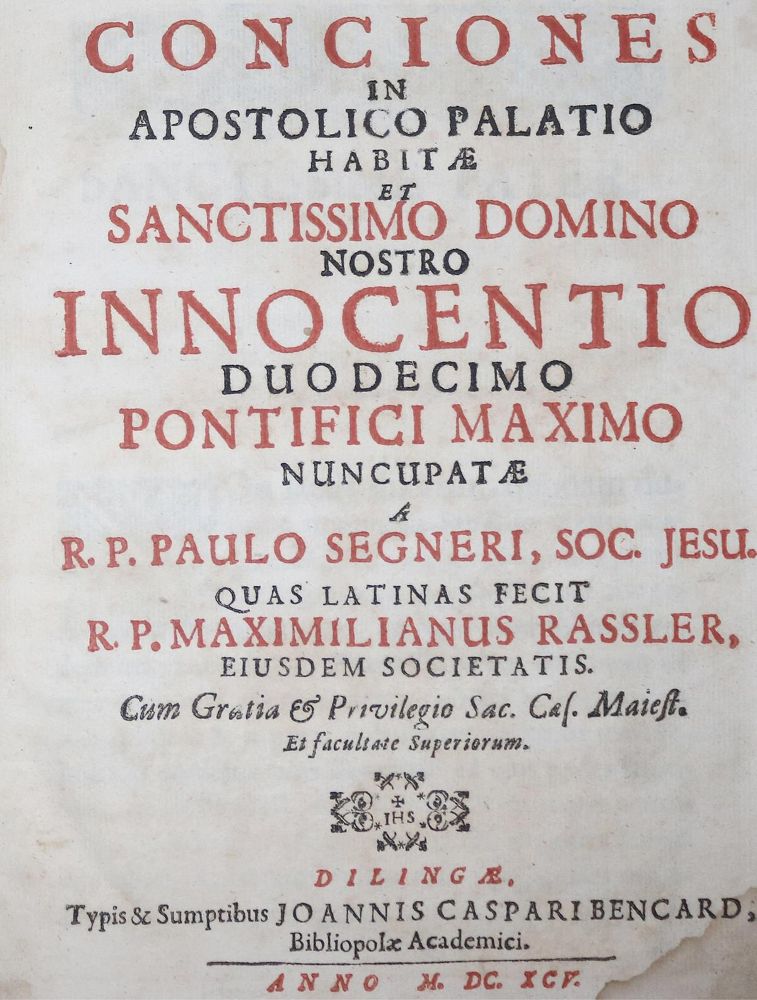 Große Abbildung Nr.2: 130-328 Segner,P.: (Alte Drucke, Handschriften und Theologie)