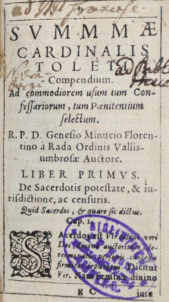 Große Abbildung Nr.1: 130-345 Toledo,F.: (Alte Drucke, Handschriften und Theologie)