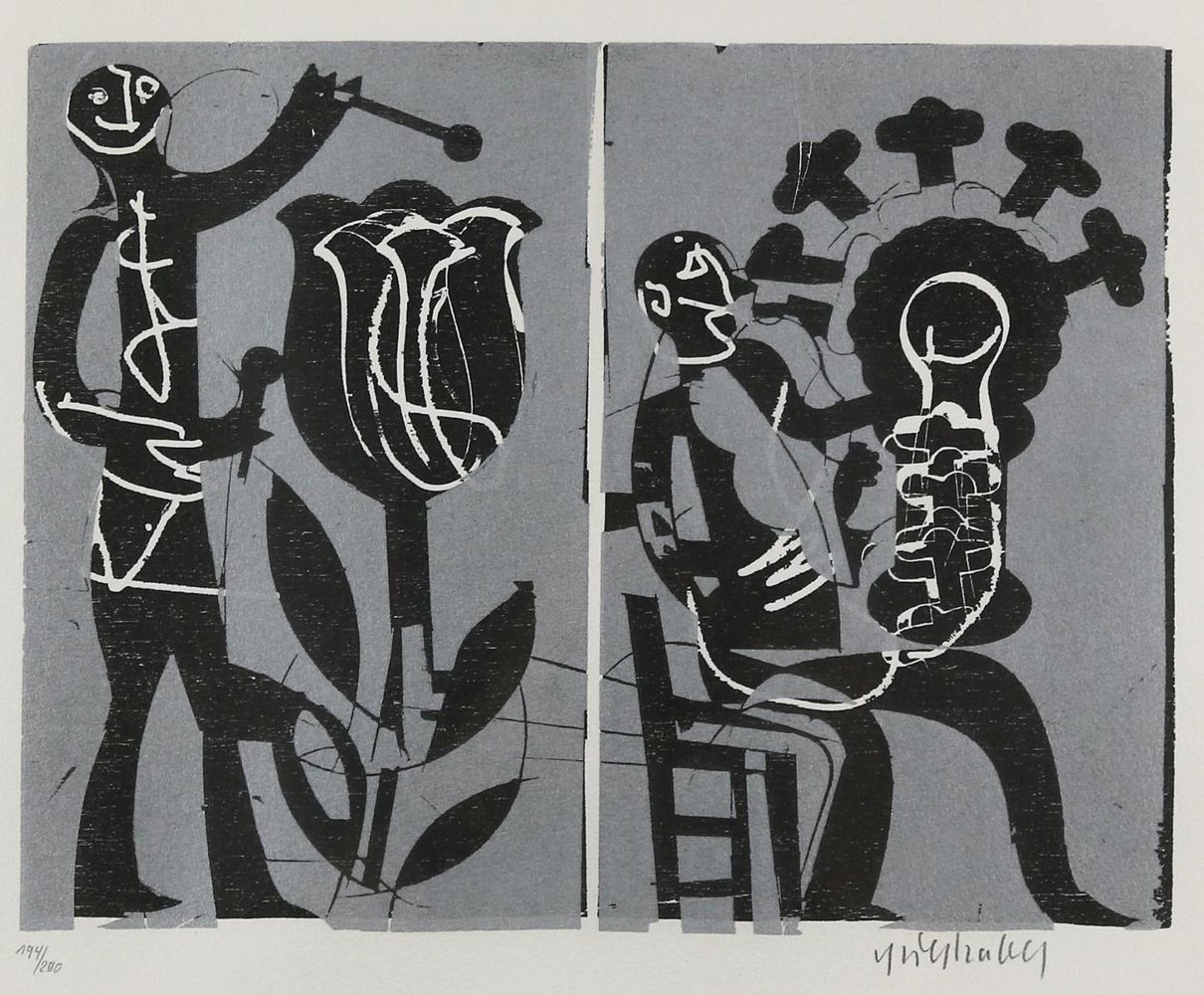 Große Abbildung Nr.1: 130-3802 Grieshaber, HAP: (Künstlergraphik, Grieshaber)