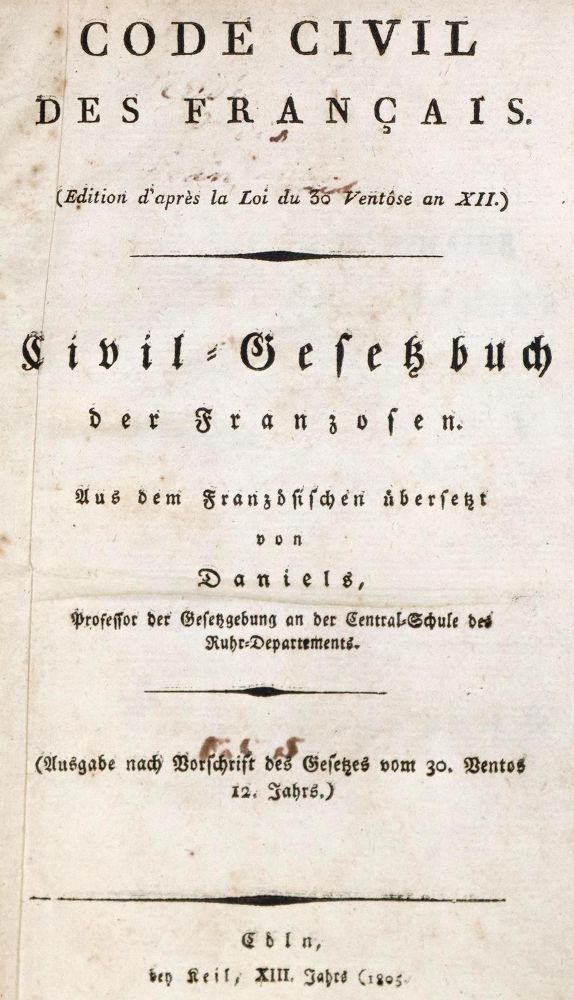 Große Abbildung Nr.1: 130-415 Code Civil des Francais.: (Juridica und Kriminologie)