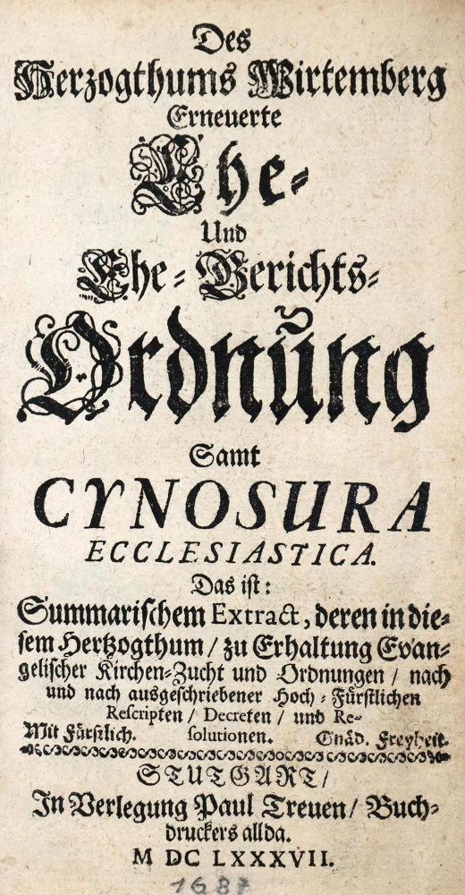 Große Abbildung Nr.1: 130-438 (Friedrich Carl, Herzog zu Württemberg).: (Juridica und Kriminologie, Württemberg)