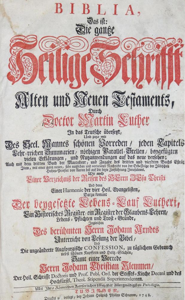 Große Abbildung Nr.1: 130-45 Biblia germanica.: (Bibeln)