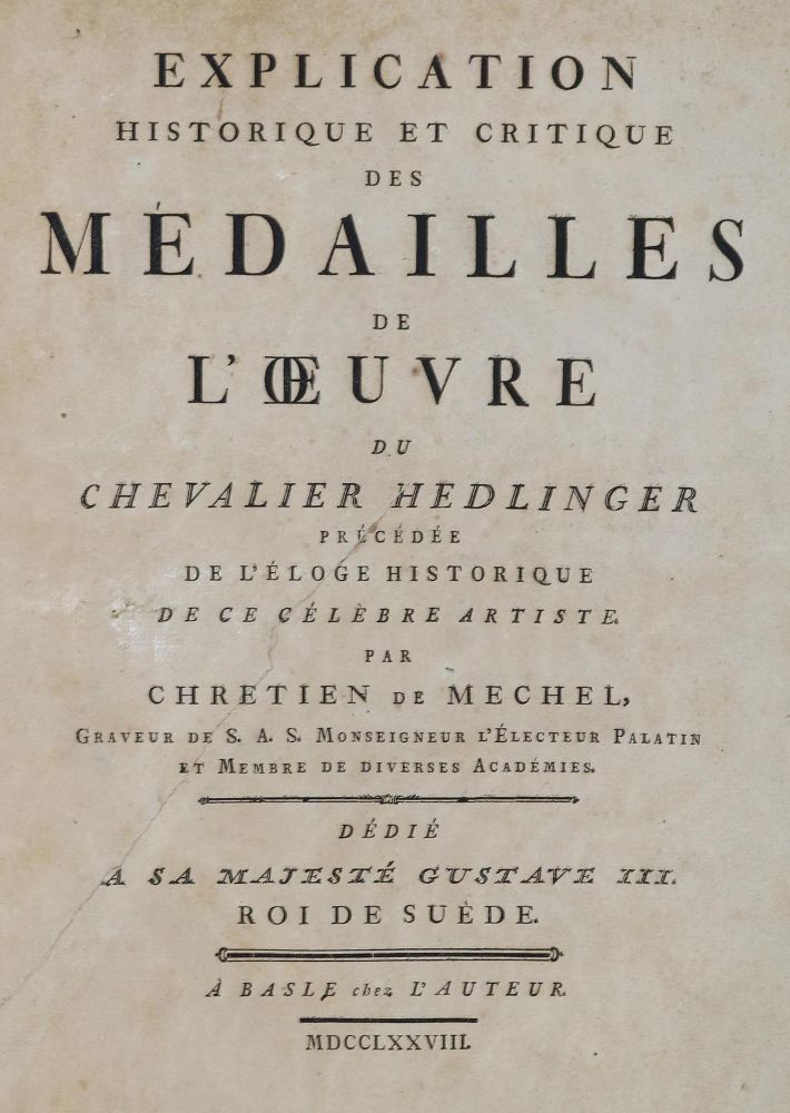 Große Abbildung Nr.1: 130-550 Mechel,C.de.: (Numismatik u. Siegelkunde, Medaillen, Hedlinger)