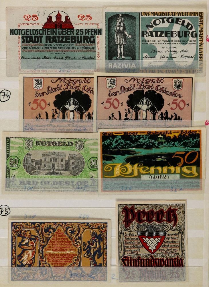 Große Abbildung Nr.2: 130-552 Notgeld-Sammlung.: (Numismatik u. Siegelkunde, Medaillen, Schleswig-Holstein)