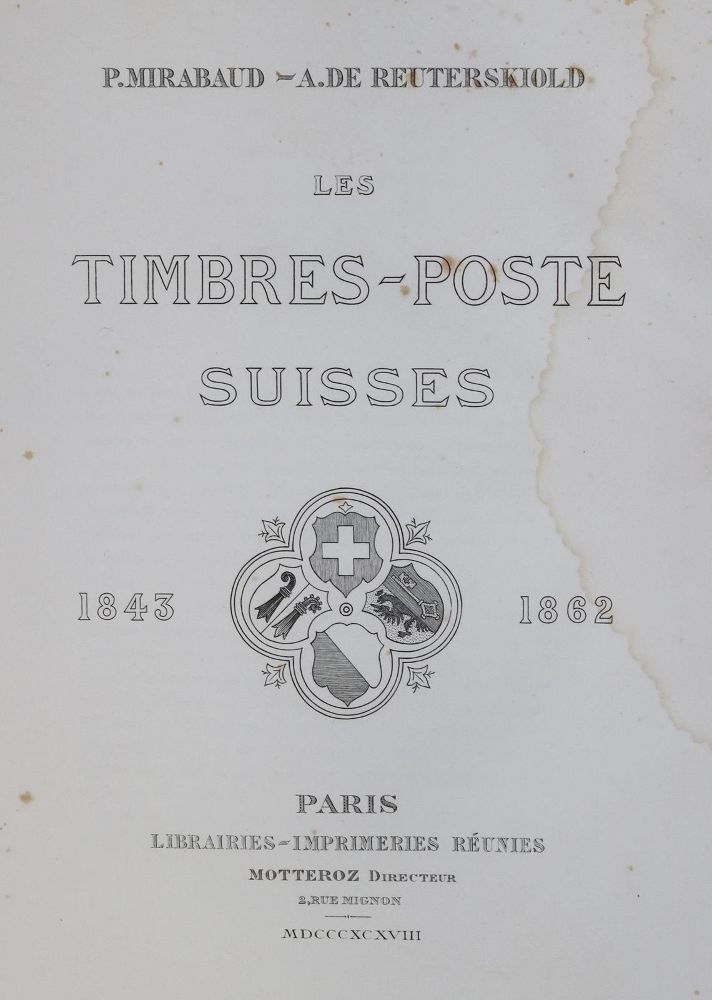 Große Abbildung Nr.1: 130-560 Mirabaud,P. u. A.de Reuterskiöld.: (Philatelie, Schweiz)