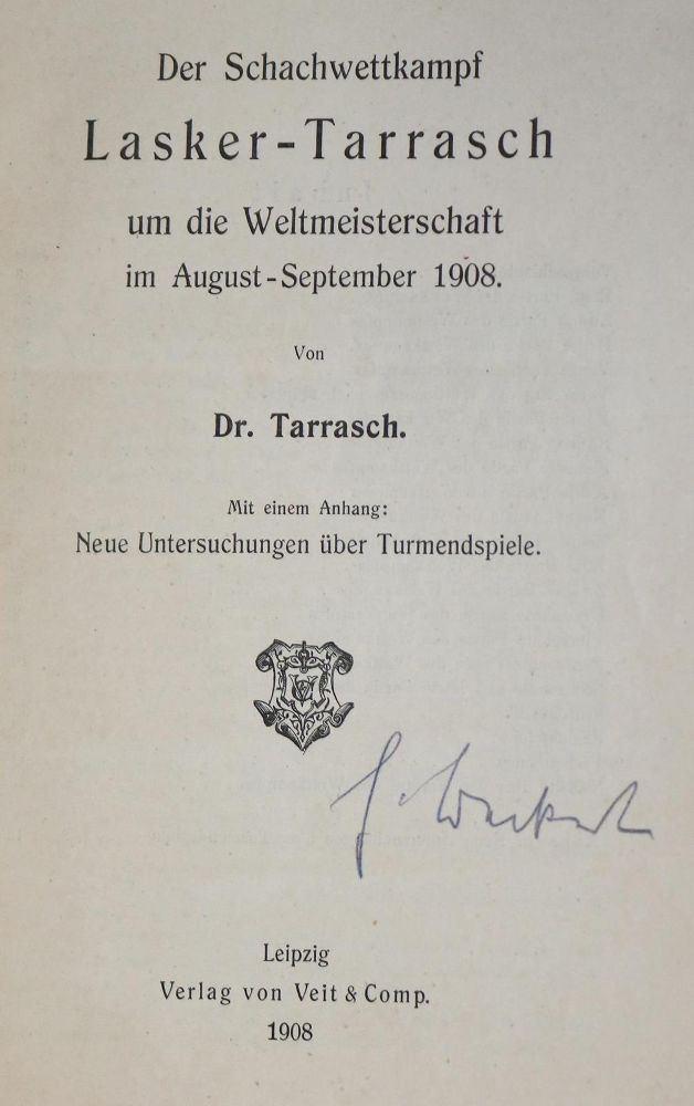 Große Abbildung Nr.1: 130-590 Tarrasch,S.: (Spiele, Schach)