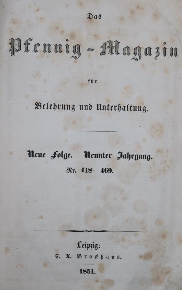 Große Abbildung Nr.1: 130-617 Pfennig-Magazin, Das,: (Zeitschriften und Zeitungen)