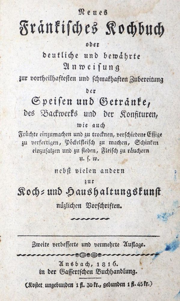 Große Abbildung Nr.1: 130-645 (Funk,M.D.).: (Küche und Haushalt, Kochbücher, Franken)