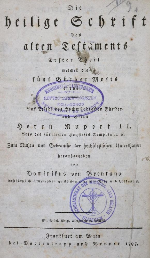 Große Abbildung Nr.1: 130-69 Brentano,D.v. (Hrsg.).: (Bibeln)