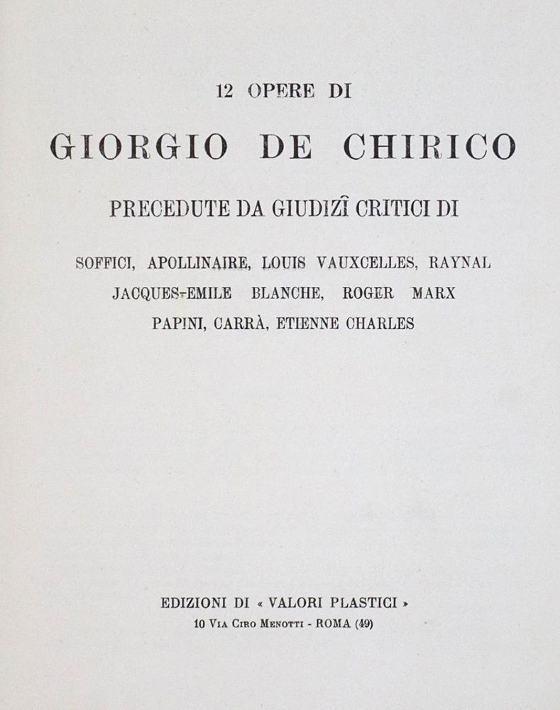 Große Abbildung Nr.1: 130-694 Chirico,G.de.: (Kunstwissenschaft)