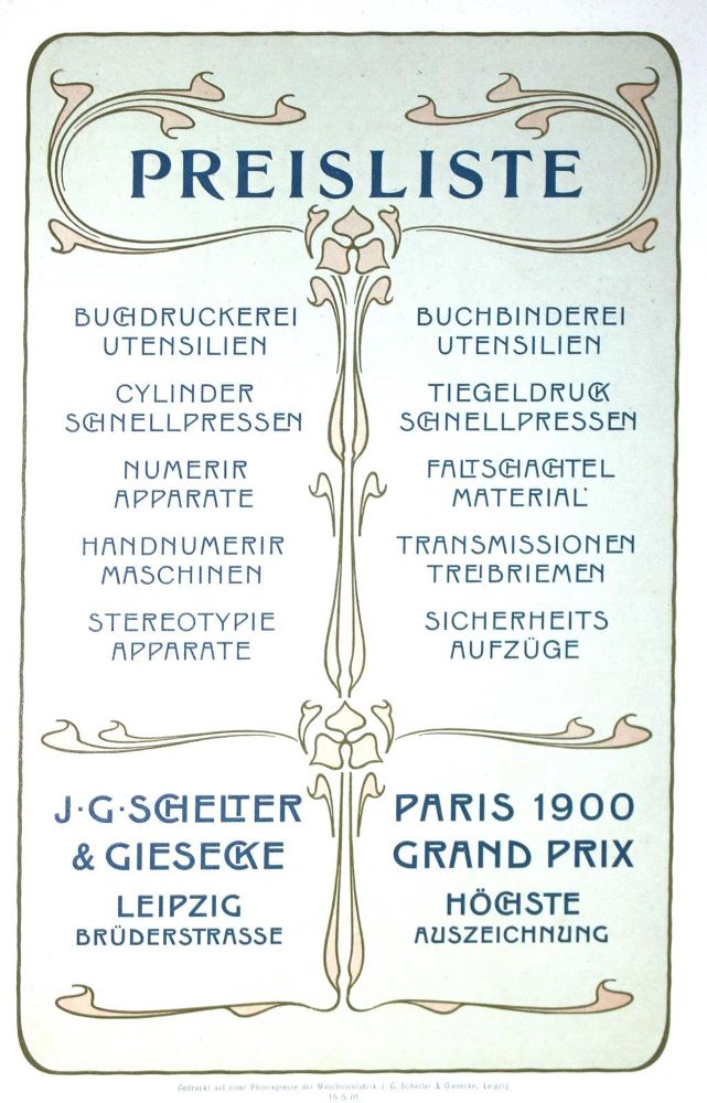 Große Abbildung Nr.1: 130-795 Schelter,J.G. u. Giesecke.: (Buchdruckerei)