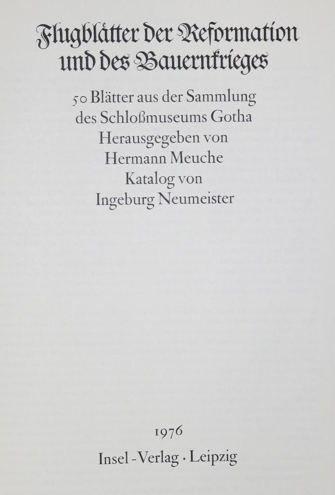 Große Abbildung Nr.1: 130-806 Meuche,H. (Hrsg.).: (Einblattdrucke u. Flugschriften)