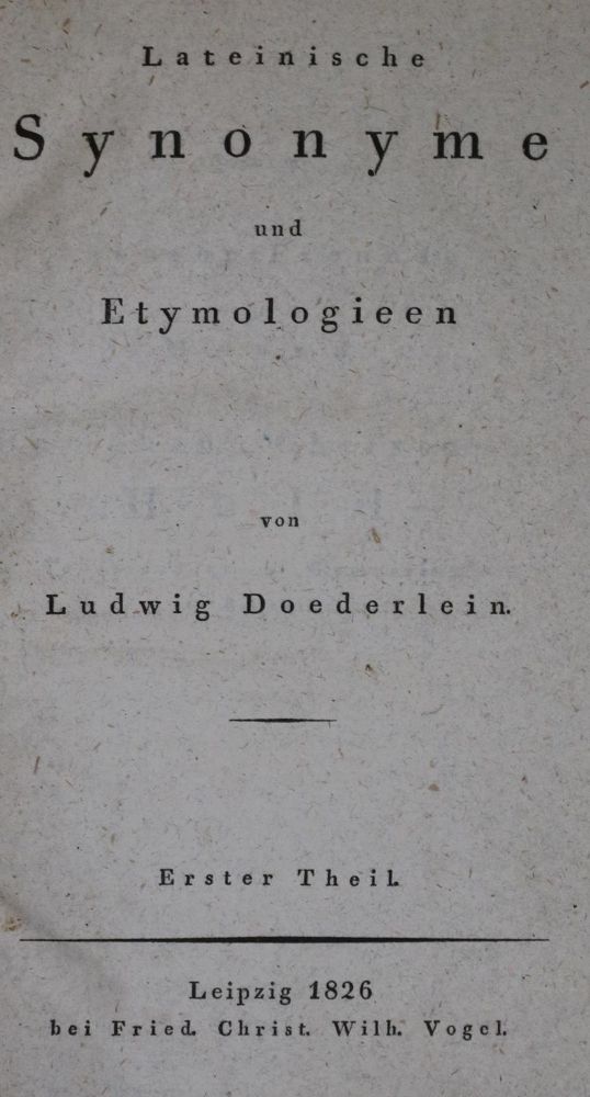 Große Abbildung Nr.1: 130-845 Doederlein,L.: (Lexika - Wörterbücher - Sprachwissenschaften)