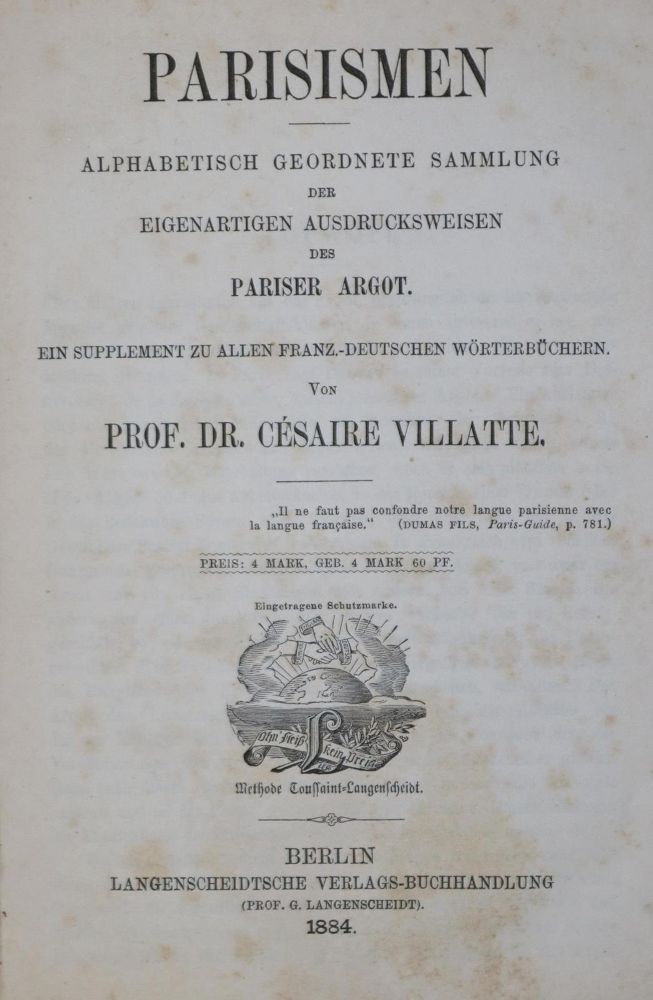 Große Abbildung Nr.1: 130-848 (Grose,F.).: (Lexika - Wörterbücher - Sprachwissenschaften)