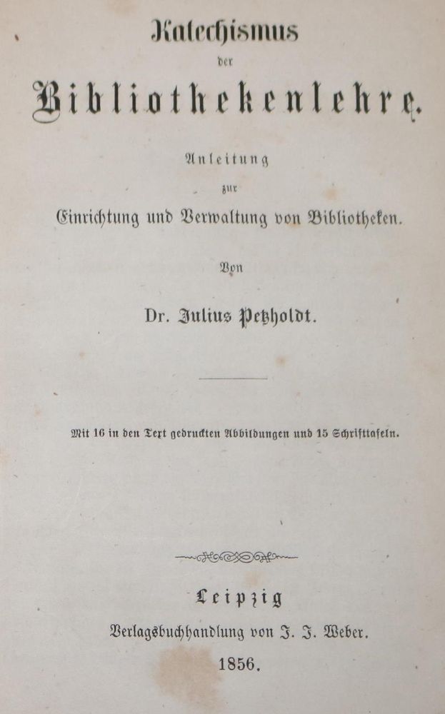 Große Abbildung Nr.1: 130-862 Petzholdt,J.: (Bibliographie und Buchwesen)