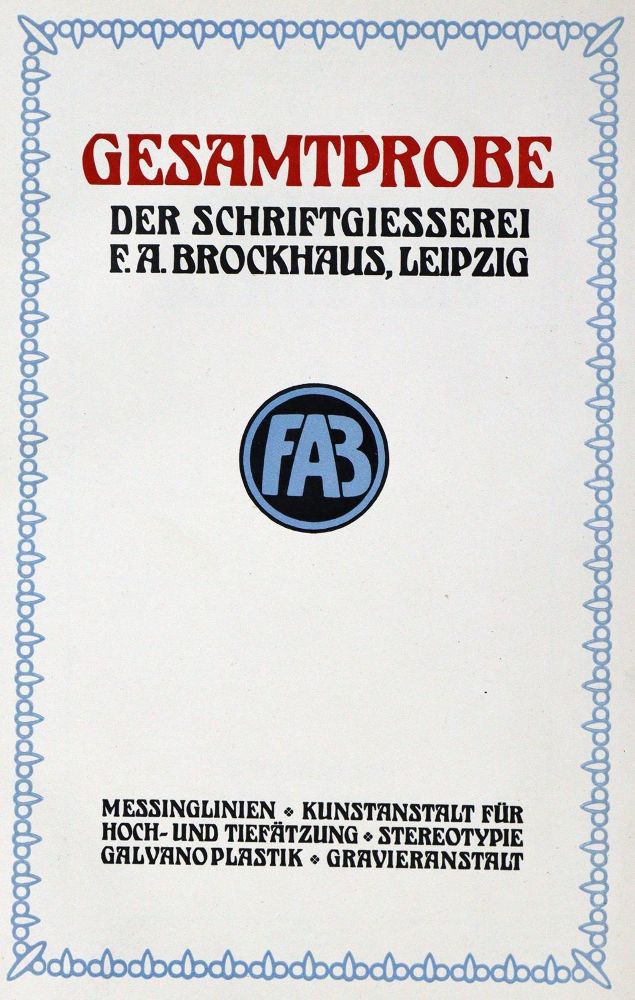 Große Abbildung Nr.1: 130-882 Brockhaus,F.A.: (Typographie und Kalligraphie)