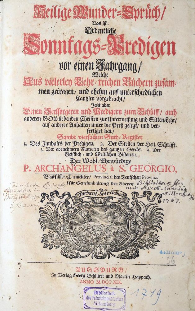 Große Abbildung Nr.1: 130-9 Archangelus,G.: (Alte Drucke, Handschriften und Theologie)