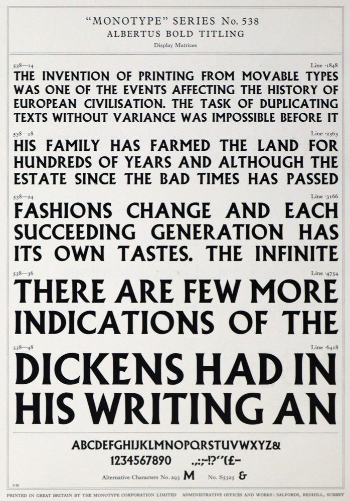 Große Abbildung Nr.2: 130-925 Monotype Co.: (Typographie und Kalligraphie)