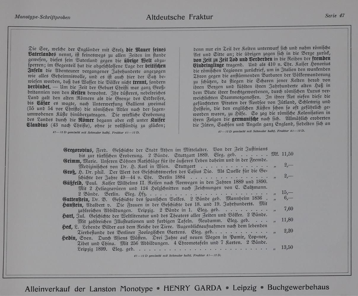 Große Abbildung Nr.1: 130-926 Monotype-Setzmaschinen-GmbH.: (Typographie und Kalligraphie)