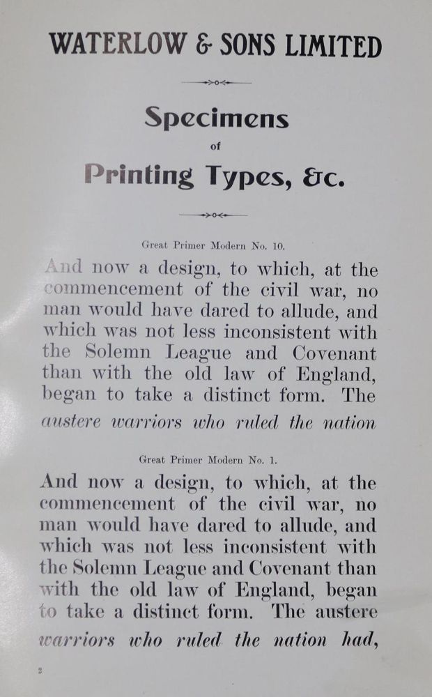 Große Abbildung Nr.2: 130-949 Waterlow & Sons.: (Typographie und Kalligraphie)