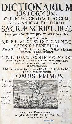 Bild Nr.1: 130-102 Calmet,A.: (Alte Drucke, Handschriften und Theologie)