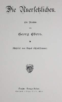 Bild Nr.1: 130-1044 Ebers,G.: (Kinder- und Jugendbücher)