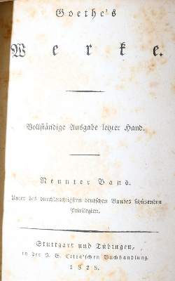 Bild Nr.1: 130-1193 Goethe,(J.W.v.).: (Literatur und illustrierte Bücher bis 19.Jahrhundert)