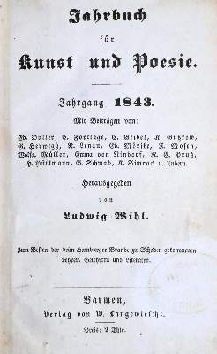 Bild Nr.1: 130-1214 Jahrbuch für Kunst und Poesie.: (Literatur und illustrierte Bücher bis 19.Jahrhundert)