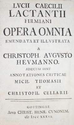 Bild Nr.1: 130-1233 Lactantius,L.C.F.: (Literatur und illustrierte Bücher bis 19.Jahrhundert)