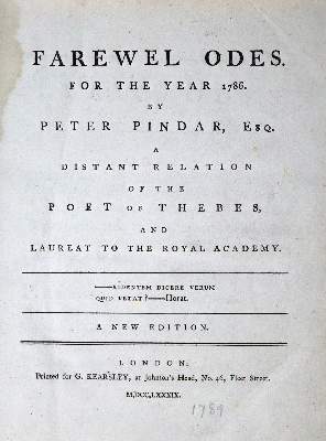 Bild Nr.1: 130-1281 Pindar,P. (d.i. J.Wolcot).: (Literatur und illustrierte Bücher bis 19.Jahrhundert)