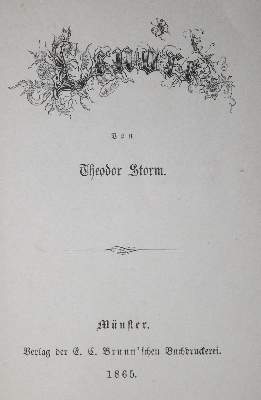 Bild Nr.1: 130-1323 Storm,T.: (Literatur und illustrierte Bücher bis 19.Jahrhundert)