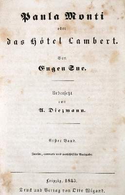 Bild Nr.1: 130-1324 Sue,E.: (Literatur und illustrierte Bücher bis 19.Jahrhundert)