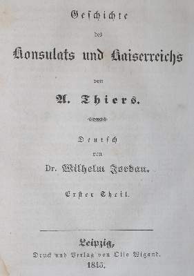 Bild Nr.1: 130-1326 Thiers,A.: (Literatur und illustrierte Bücher bis 19.Jahrhundert)