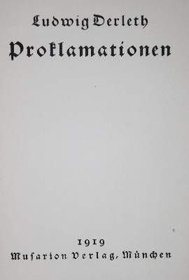 Bild Nr.1: 130-1410 Derleth,L.: (Literatur und illustrierte Bücher 20.Jahrhundert - Alte Literatur in modernen Ausgaben)