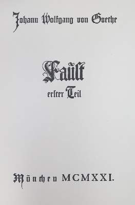 Bild Nr.1: 130-1446 Goethe,J.W.v.: (Literatur und illustrierte Bücher 20.Jahrhundert - Alte Literatur in modernen Ausgaben)