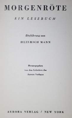 Bild Nr.1: 130-1542 Morgenröte.: (Literatur und illustrierte Bücher 20.Jahrhundert - Alte Literatur in modernen Ausgaben)