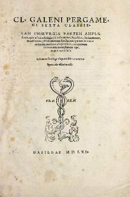 Bild Nr.1: 130-158 Galenus,C.: (Alte Drucke, Handschriften und Theologie)