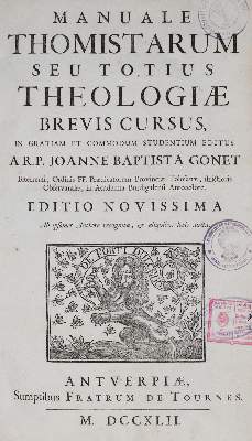 Bild Nr.1: 130-168 Gonet,J.B.: (Alte Drucke, Handschriften und Theologie)