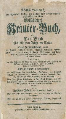 Bild Nr.1: 130-1683 Lonicer,A.: (Botanik, Kräuterbücher)