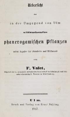 Bild Nr.1: 130-1718 Valet,F.: (Botanik, Ulm)