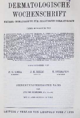 Bild Nr.1: 130-1731 Dermatologische Wochenschrift.: (Medizin)